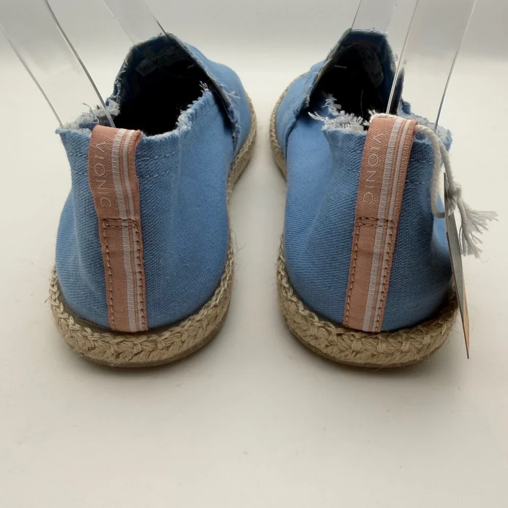 NWT Vionic Beach Laguna Blue Canvas Espadrille Slip On Shoes Size 8.5 Coastal